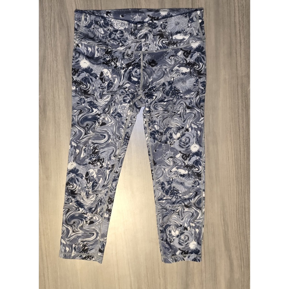 GAP Fit G Fast Capri Leggings Floral Swirl Athleisure Yoga Performance Sz M